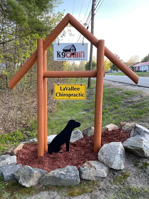 K9 Cabin Dog Day Care sign.